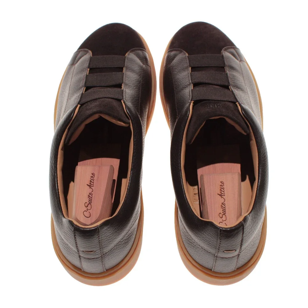 RFR Fabiano Ricci NWB Slip On Sneakers Size 45 (US 12) in Brown Leather & Suede
